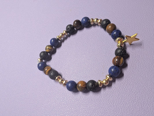 Noir / Marron / Bleu / Étoile