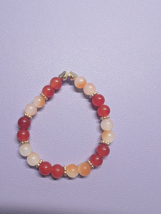 Rouge / Blanc orangé